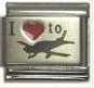 Red heart laser - I love to fly 9mm Italian charm - Click Image to Close